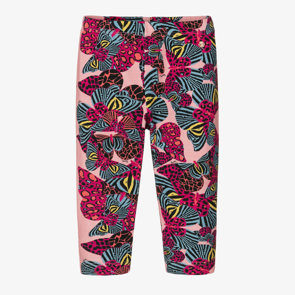 Roberto Cavalli - Rosa Schmetterling-Baumwoll-Leggings | Childrensalon