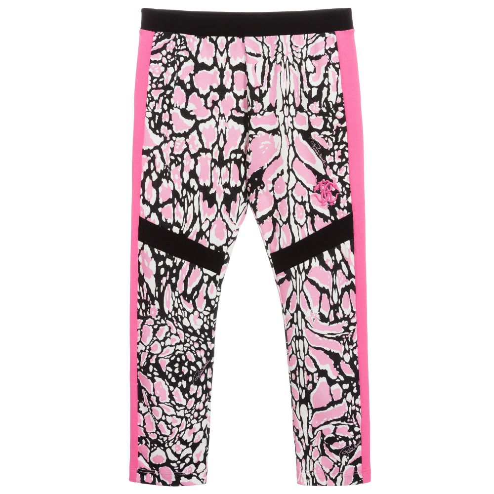 Roberto Cavalli - Pink Ocelot Print Leggings | Childrensalon