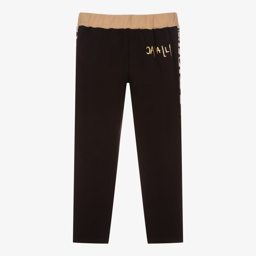 Roberto Cavalli-Teen Black Cotton Logo Joggers | Childrensalon Outlet