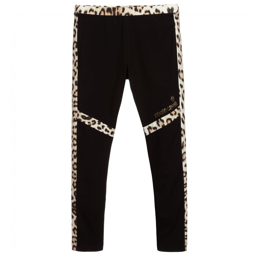 Roberto Cavalli-Teen Black Leopard Leggings | Childrensalon Outlet