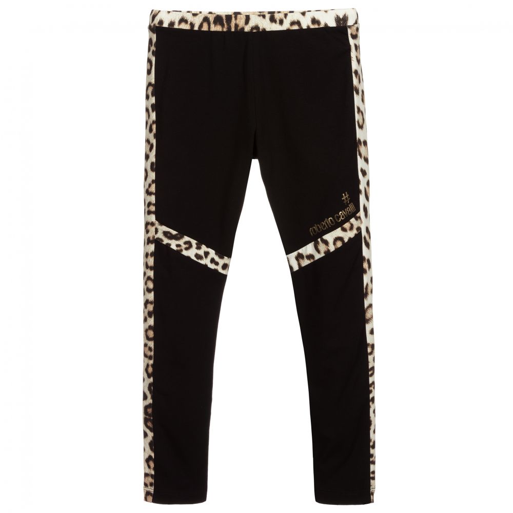 Roberto Cavalli - Schwarze Teen Leoparden-Leggings | Childrensalon