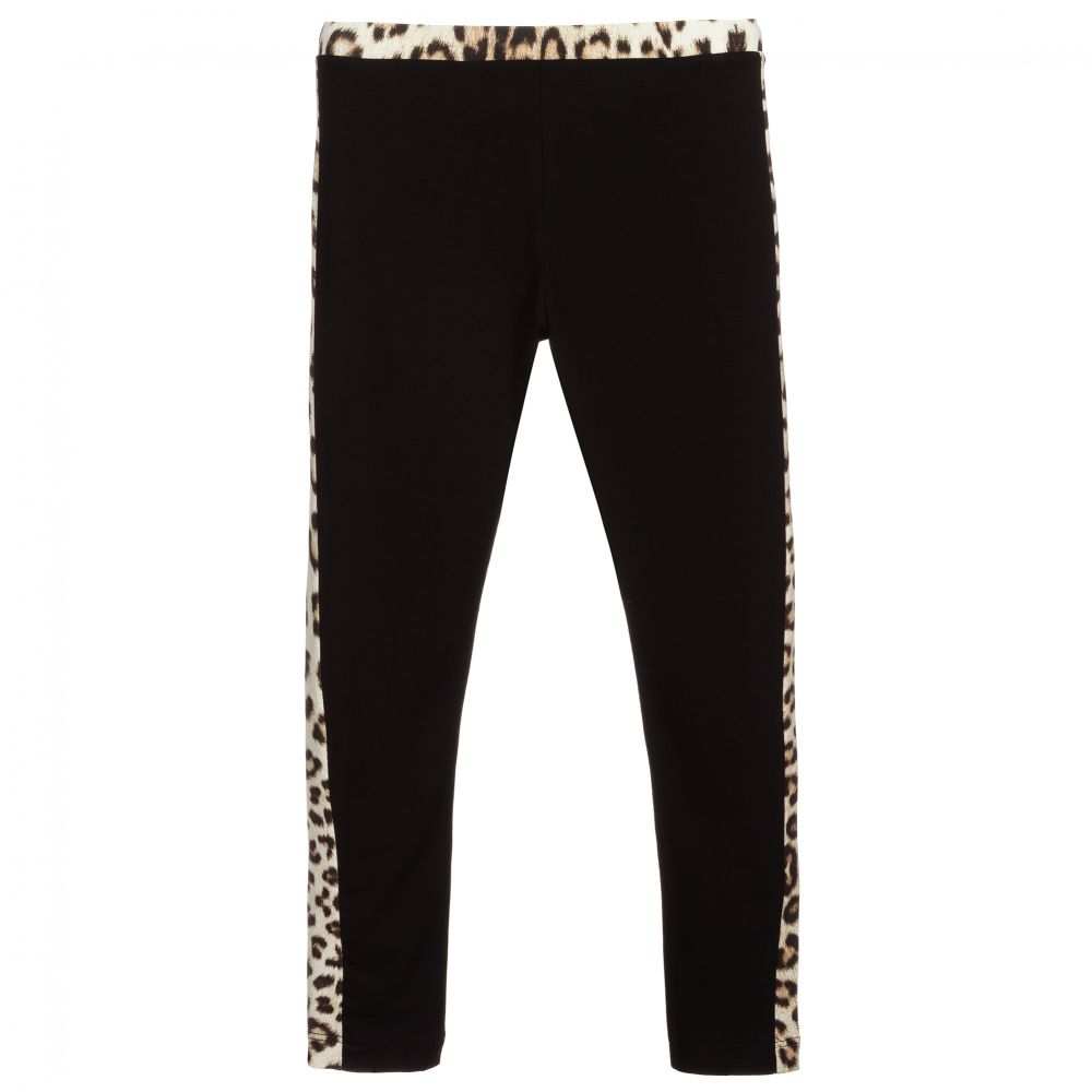 روبرتو كفالي -ليغنغز تينز بناتي قطن جيرسي لون أسود | Childrensalon Outlet