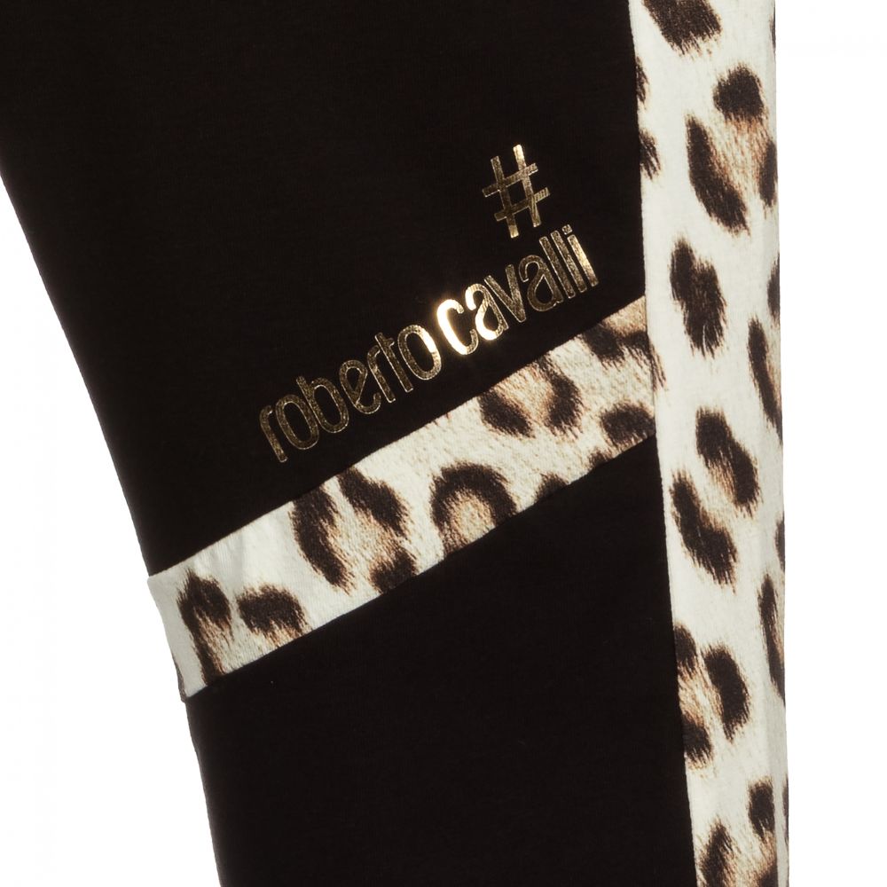 روبرتو كفالي -ليغنغز تينز بناتي قطن جيرسي لون أسود | Childrensalon Outlet