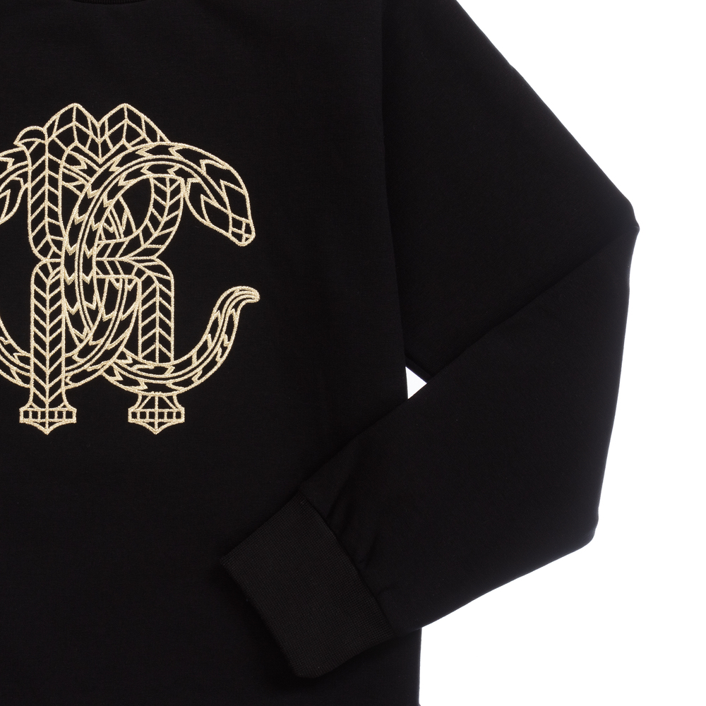 Roberto Cavalli-Teen Black Logo Sweatshirt  | Childrensalon Outlet