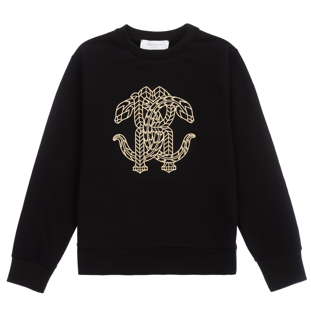 Roberto Cavalli - Teen Black Logo Sweatshirt  | Childrensalon