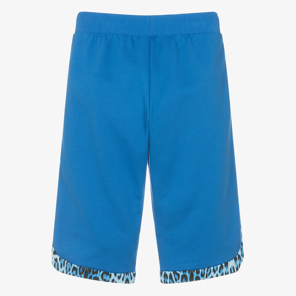 Roberto Cavalli-Teen Boys Blue Cotton Jaguar Shorts | Childrensalon Outlet