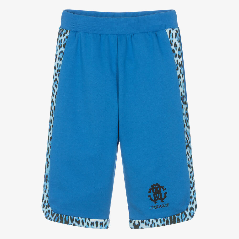 Roberto Cavalli-Teen Boys Blue Cotton Jaguar Shorts | Childrensalon Outlet