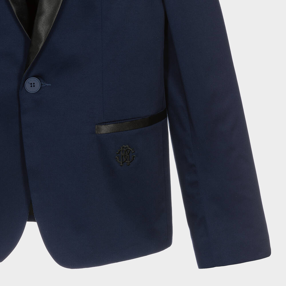 Roberto Cavalli-Teen Boys Navy Blue Cotton Blazer | Childrensalon Outlet