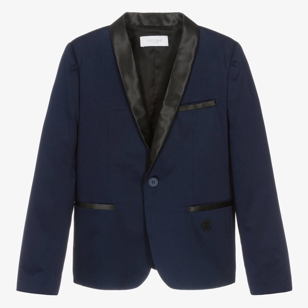 Roberto Cavalli-Teen Boys Navy Blue Cotton Blazer | Childrensalon Outlet