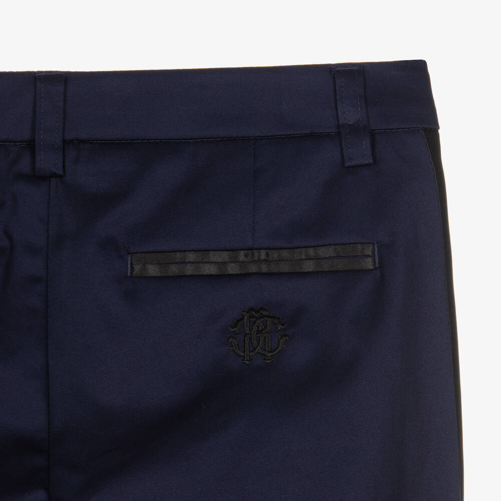 Roberto Cavalli-Teen Boys Navy Blue Cotton Trousers | Childrensalon Outlet