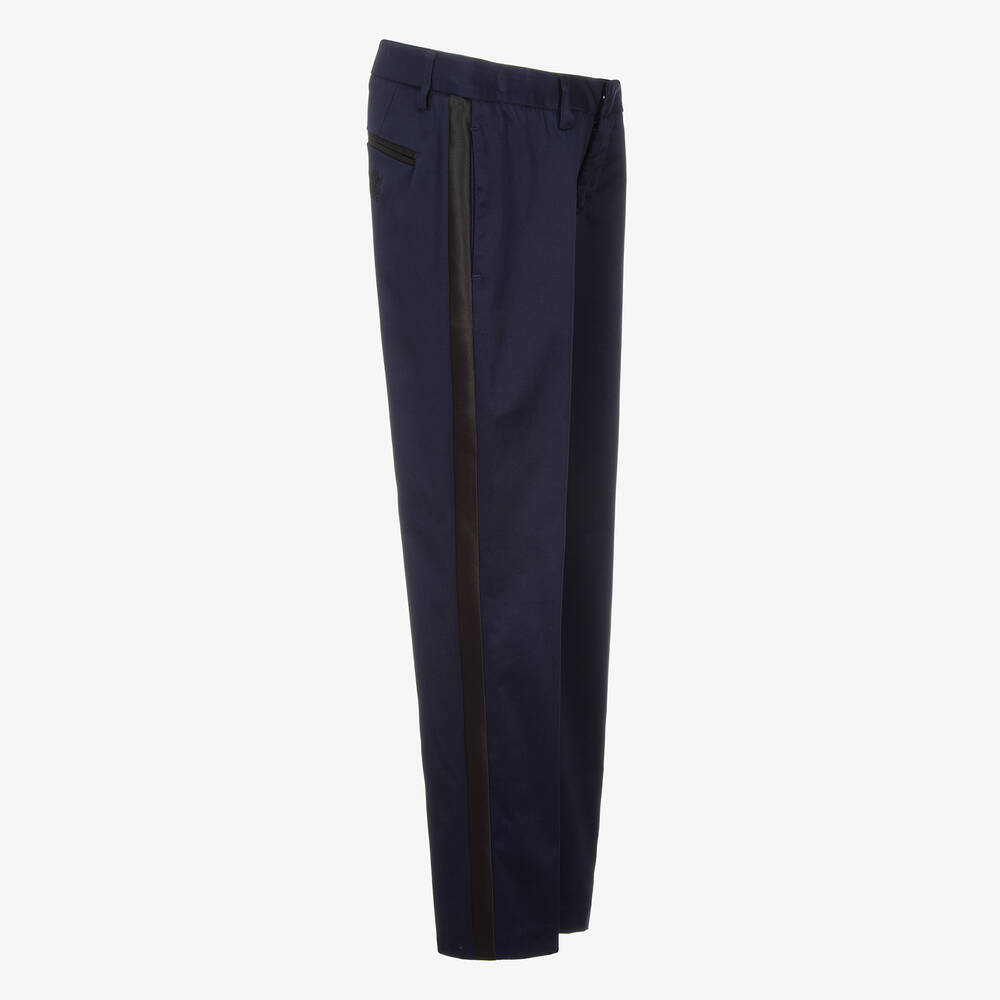 Roberto Cavalli-Teen Boys Navy Blue Cotton Trousers | Childrensalon Outlet