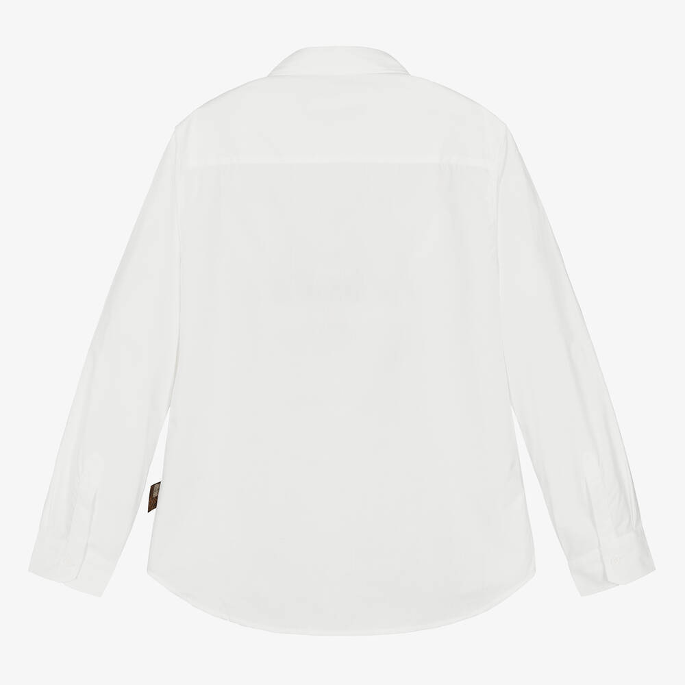 Roberto Cavalli-Teen Boys White RC Monogram Cotton Shirt | Childrensalon Outlet