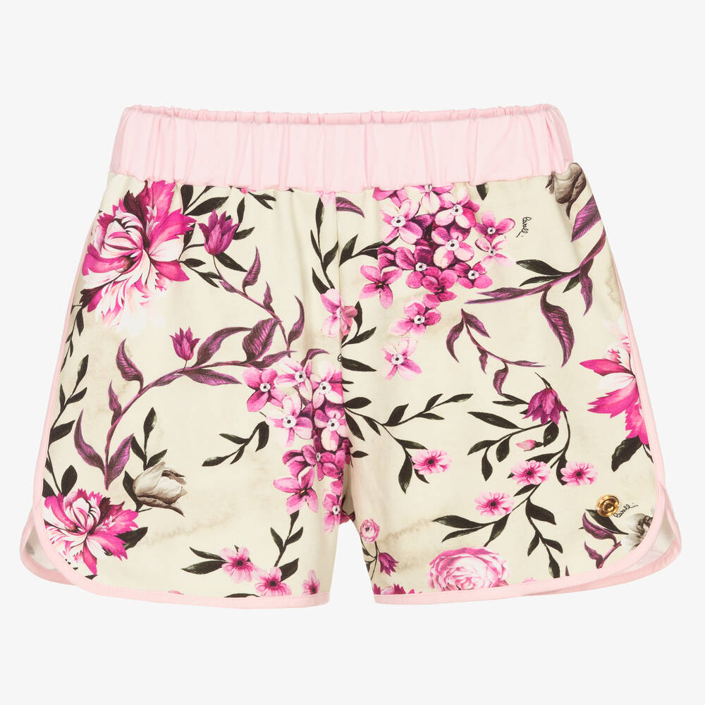 Roberto Cavalli - Teen Girls Beige Floral Shorts | Childrensalon