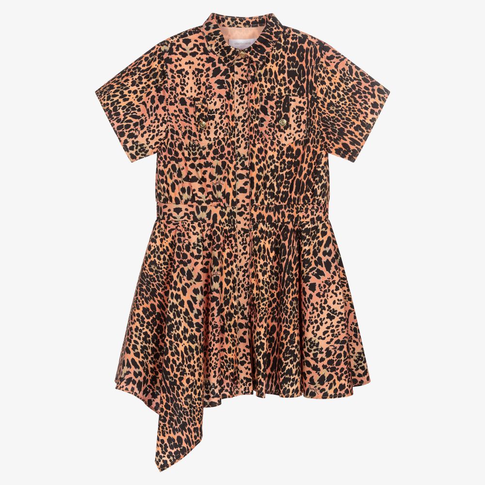 Roberto Cavalli - Rosa Teen Kleid mit Leo-Print (M) | Childrensalon