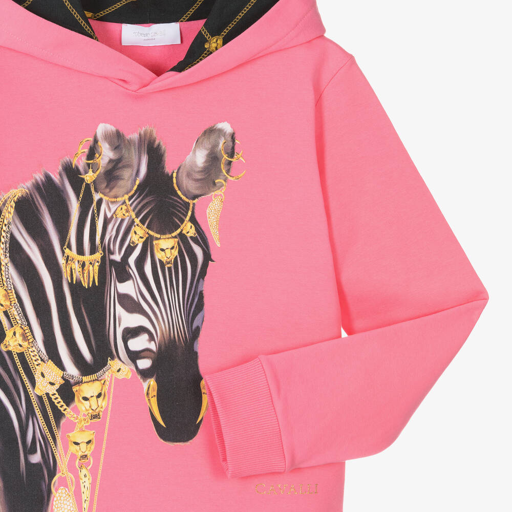Roberto Cavalli - Teen Girls Pink Zebra Hoodie