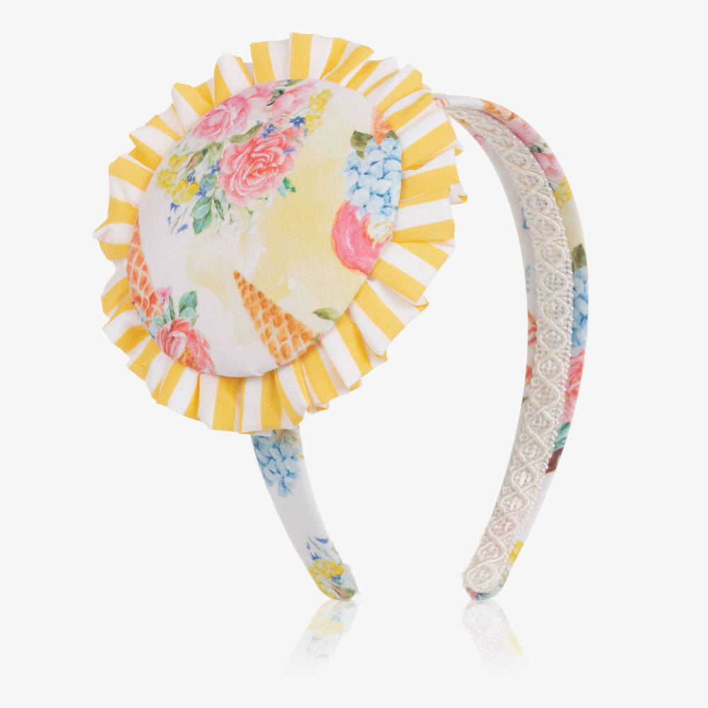 Rochy-Girls Yellow & Pink Floral Ice Cream Hairband | Childrensalon Outlet