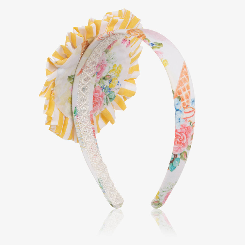 Rochy-Girls Yellow & Pink Floral Ice Cream Hairband | Childrensalon Outlet