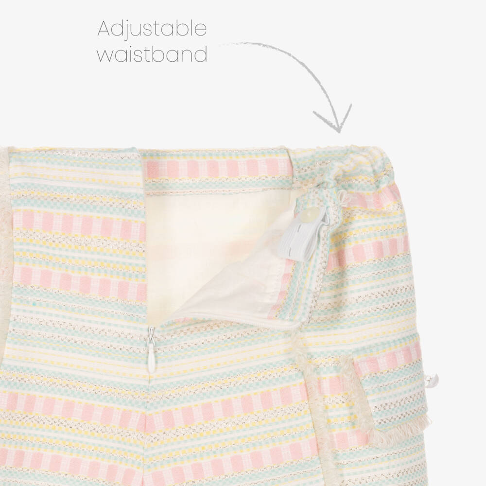 Rochy-Green & Pink Tweed Shorts Set | Childrensalon Outlet