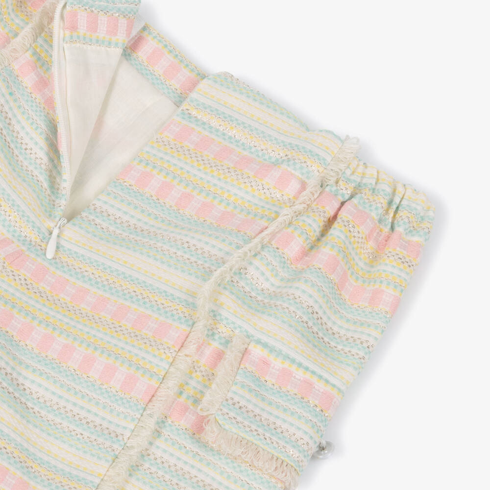 Rochy-Green & Pink Tweed Shorts Set | Childrensalon Outlet