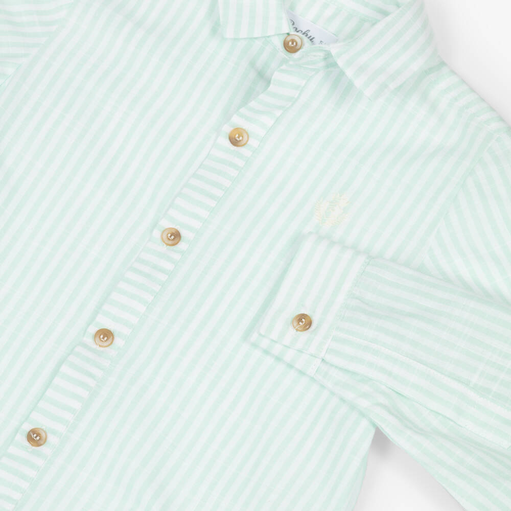 Rochy-Green Stripe Shorts Set | Childrensalon Outlet