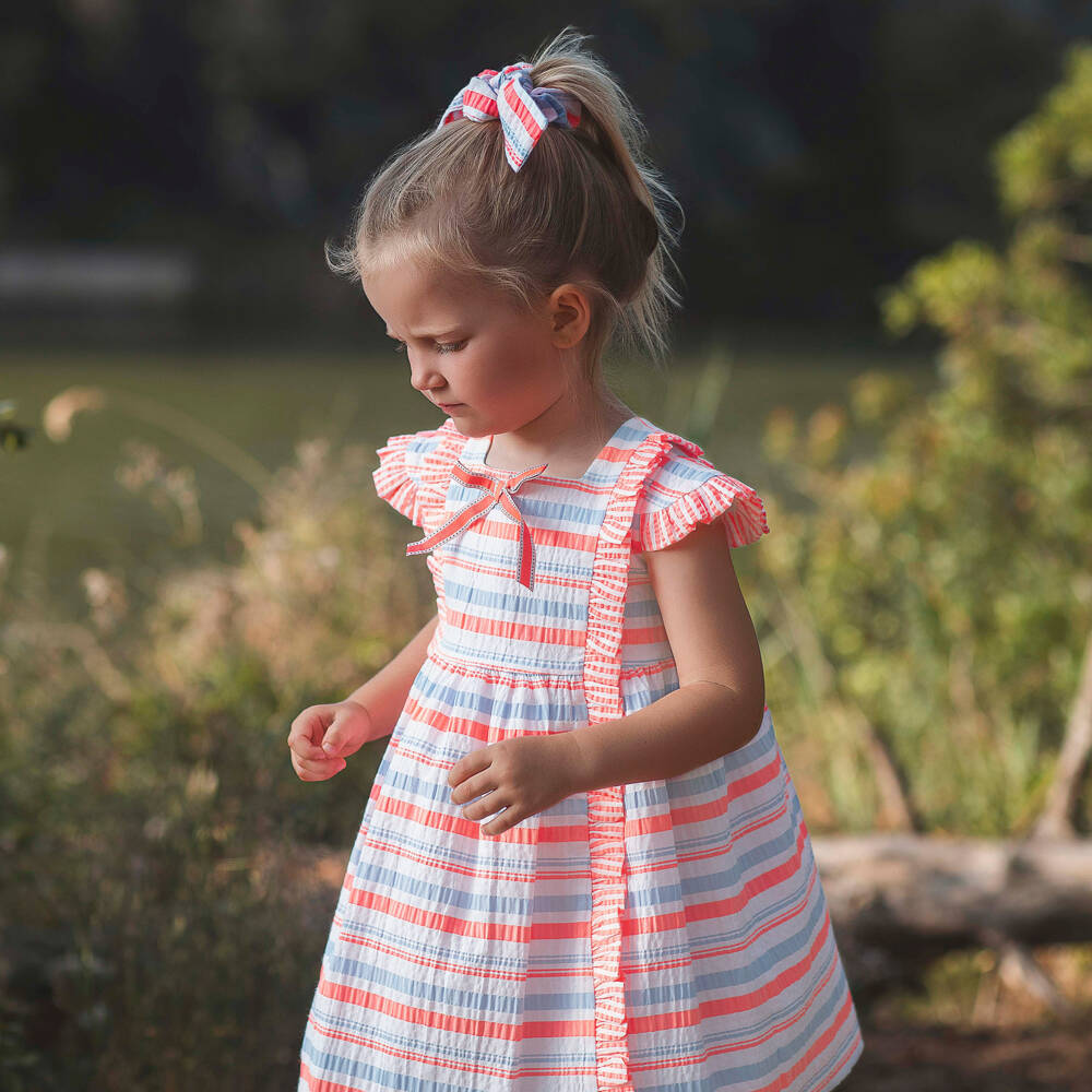 Rochy-Pink & Blue Neon Stripe Dress | Childrensalon Outlet