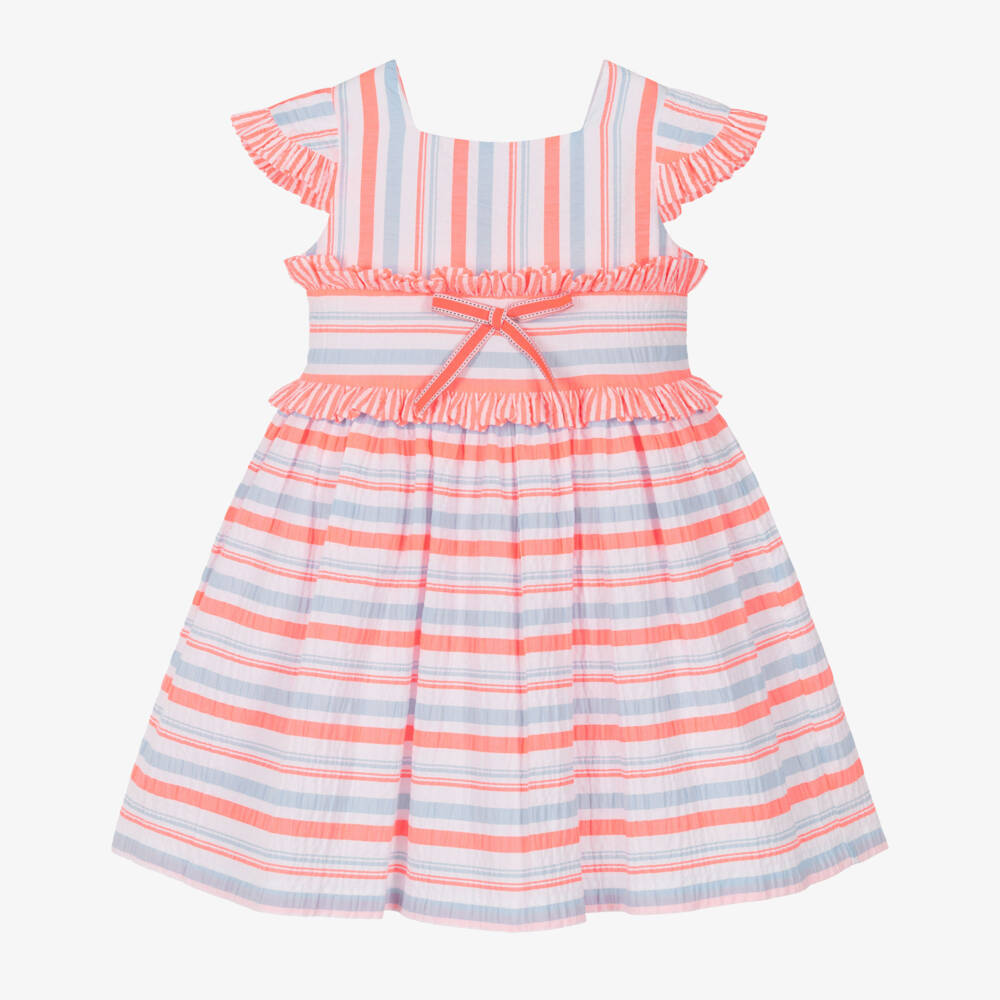 Rochy-Pink & Blue Neon Stripe Dress | Childrensalon Outlet