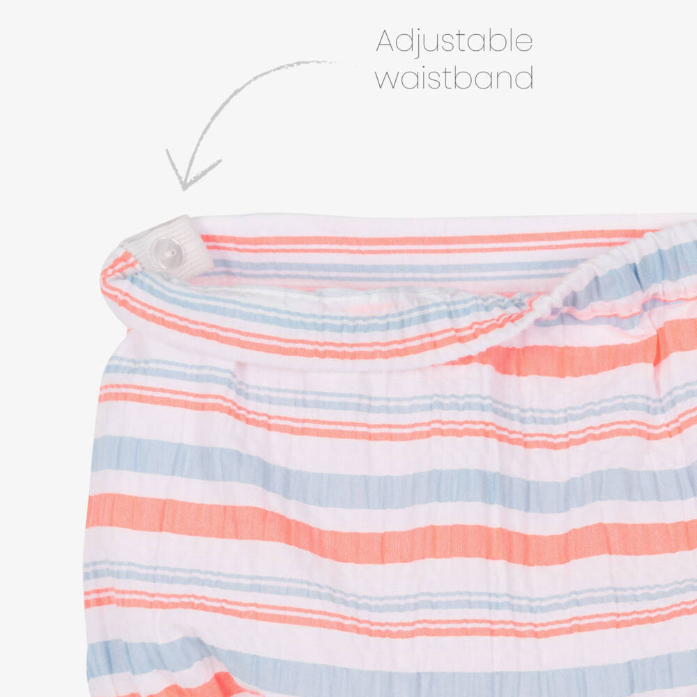 Rochy-Pink & Blue Neon Stripe Shorts Set | Childrensalon Outlet