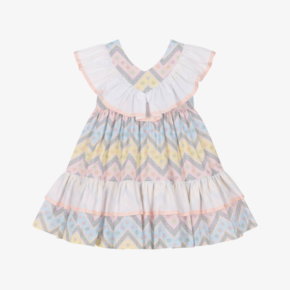 Rochy-Pink & Blue Zig Zag Baby Dress | Childrensalon Outlet