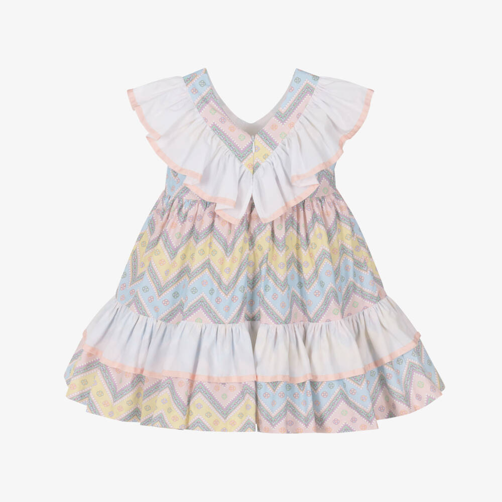 Rochy-Pink & Blue Zig Zag Baby Dress | Childrensalon Outlet