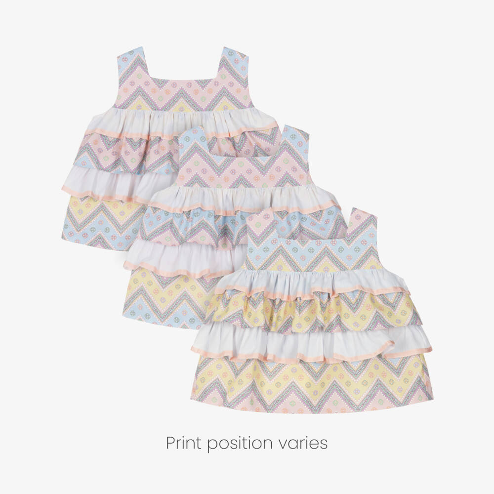 Rochy-Pink & Blue Zig Zag Shorts Set | Childrensalon Outlet