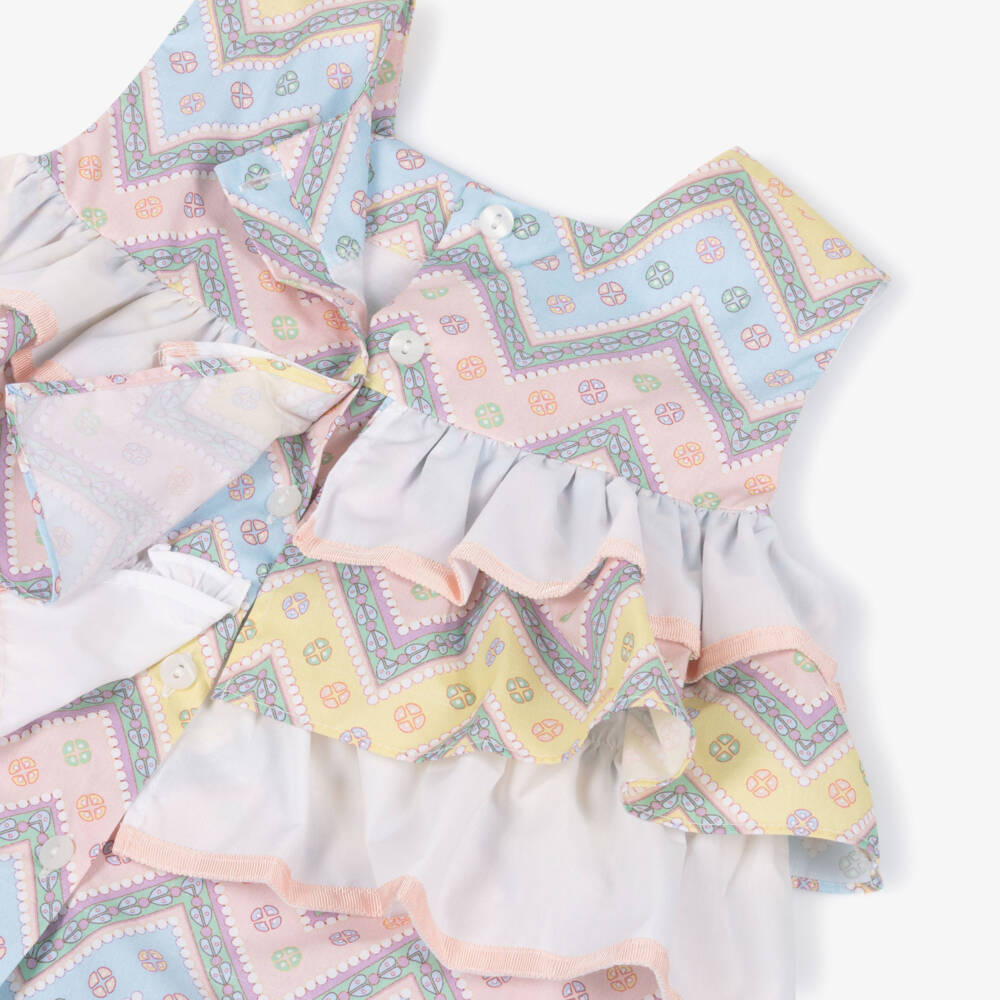 Rochy-Pink & Blue Zig Zag Shorts Set | Childrensalon Outlet