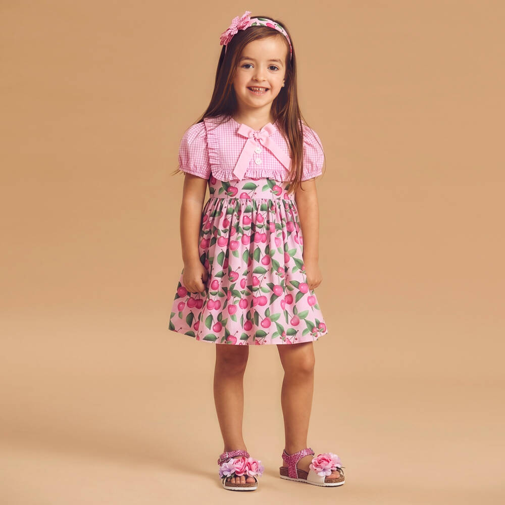 Rochy-Pink Cherries Dress | Childrensalon Outlet