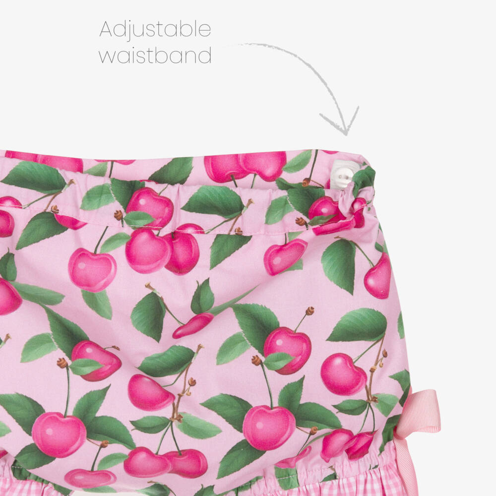 Rochy-Pink Cherries Shorts Set | Childrensalon Outlet