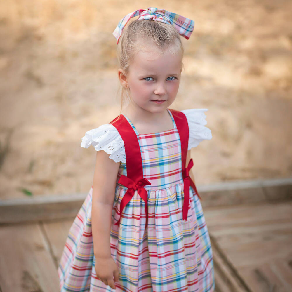 Rochy-Red Check & Bows Ss Dress | Childrensalon Outlet