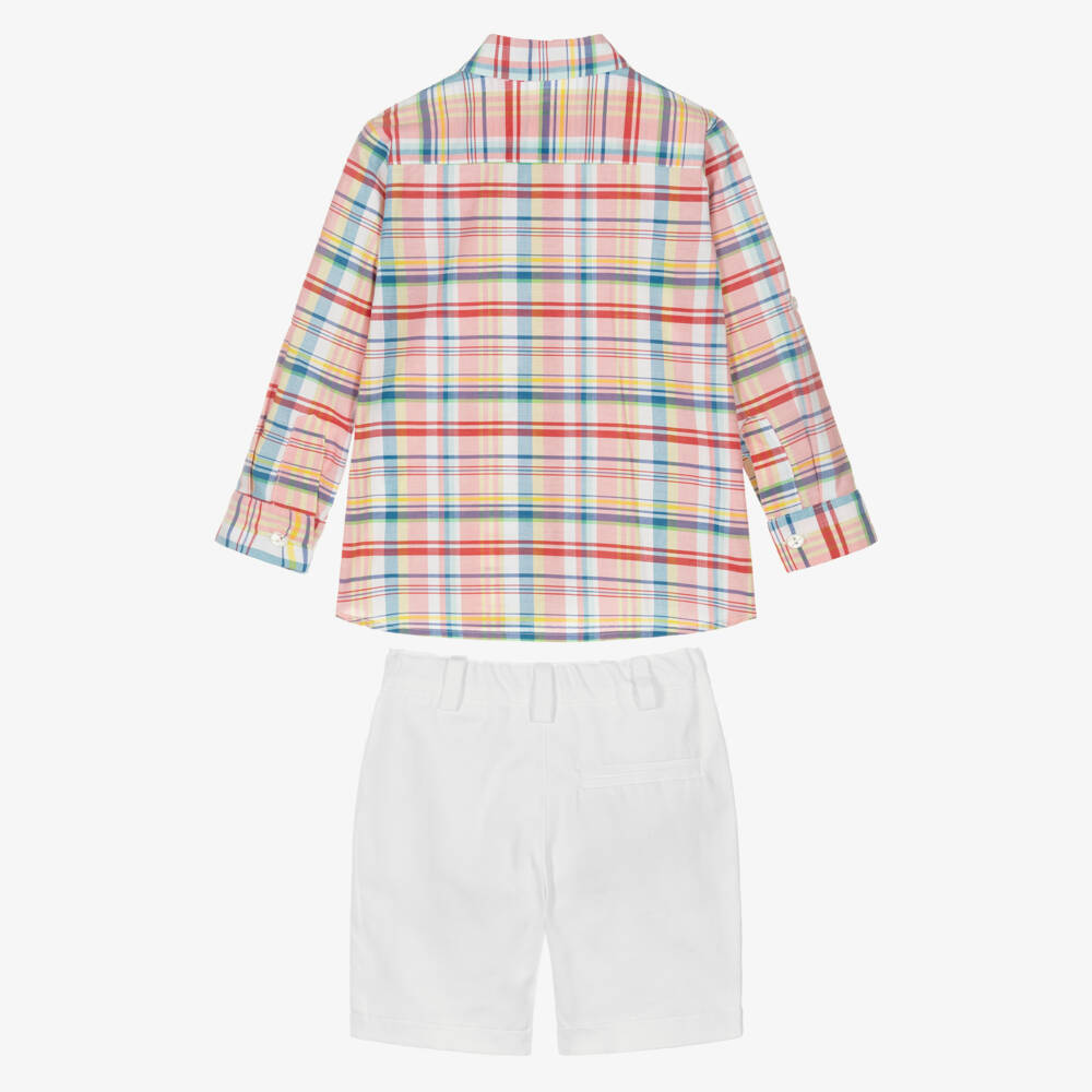 Rochy-Red Check Shorts Set | Childrensalon Outlet