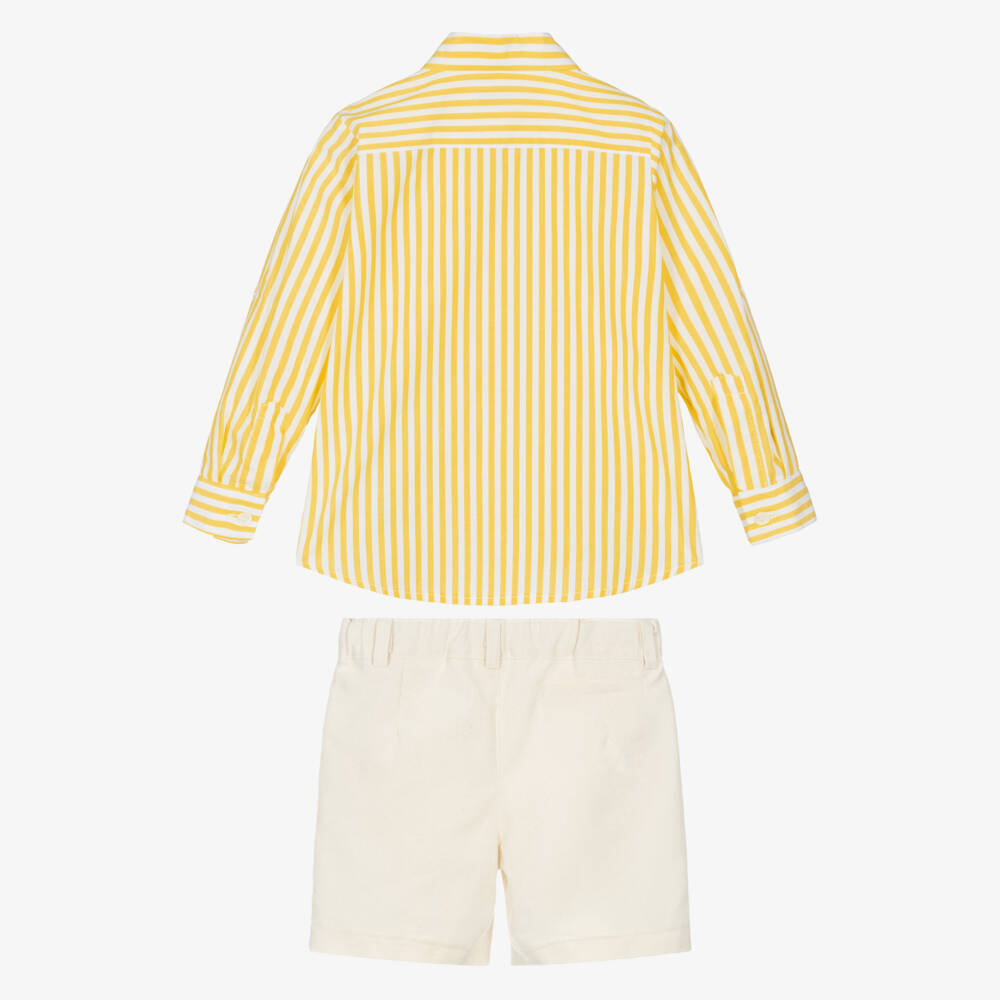 Rochy-Yellow Stripe Shorts Set | Childrensalon Outlet