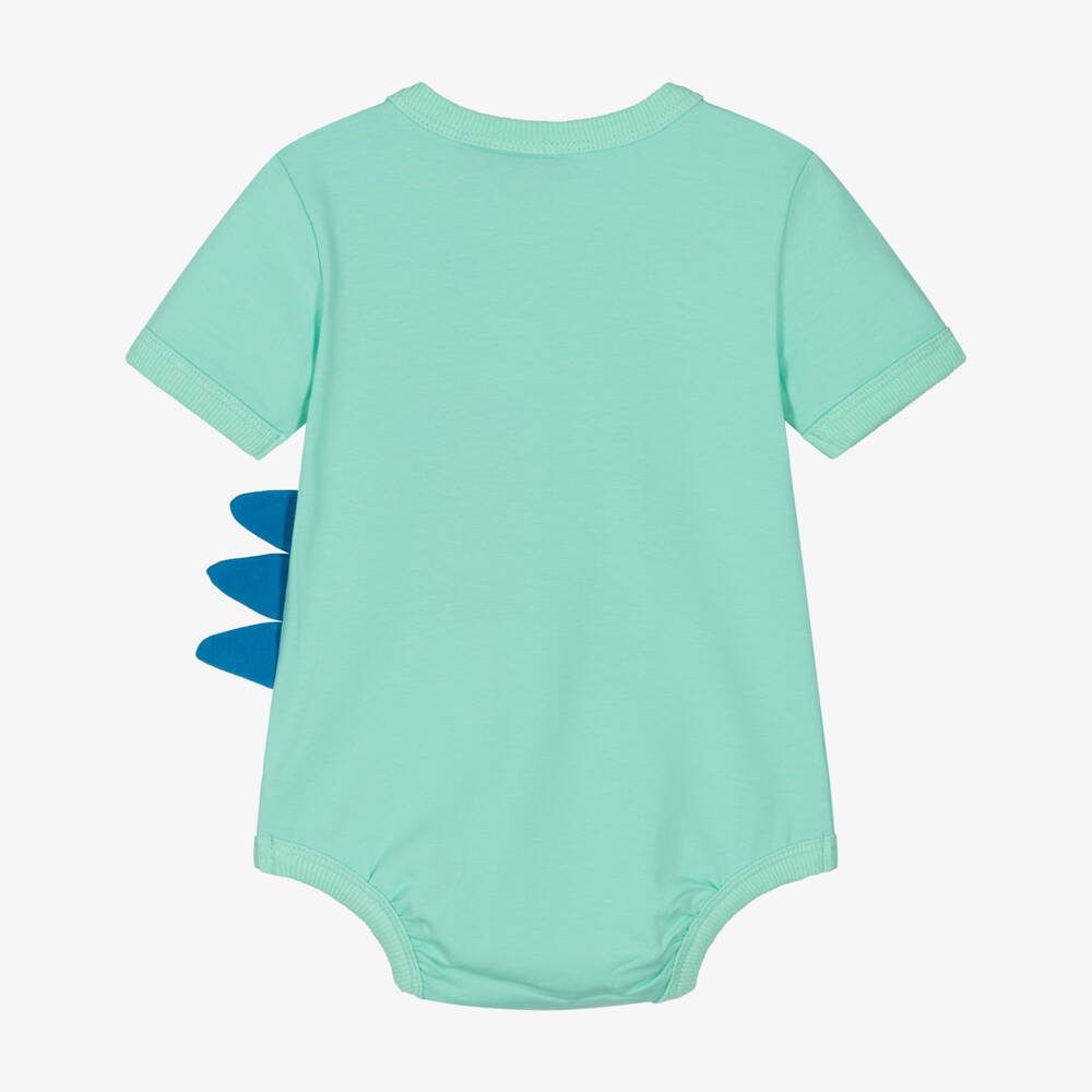 Rock Your Baby-Baby Boys Aqua Green Dino Bodysuit | Childrensalon Outlet