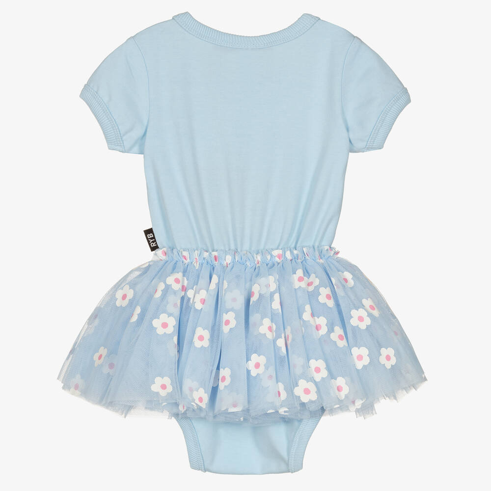 Rock Your Baby-Baby Girls Blue Cotton Swans Dress | Childrensalon Outlet