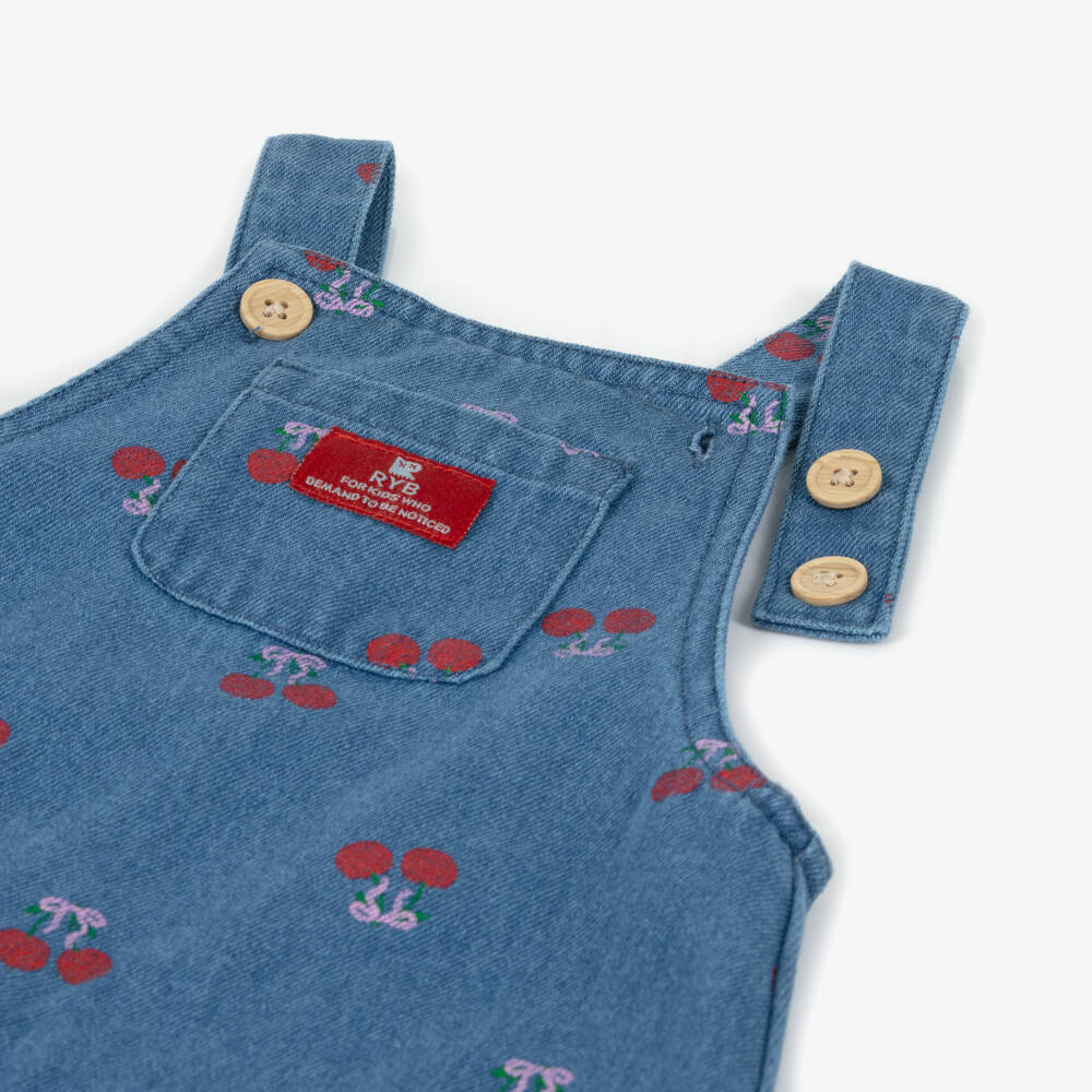 Rock Your Baby-Синий комбинезон с вишнями для малышей | Childrensalon Outlet