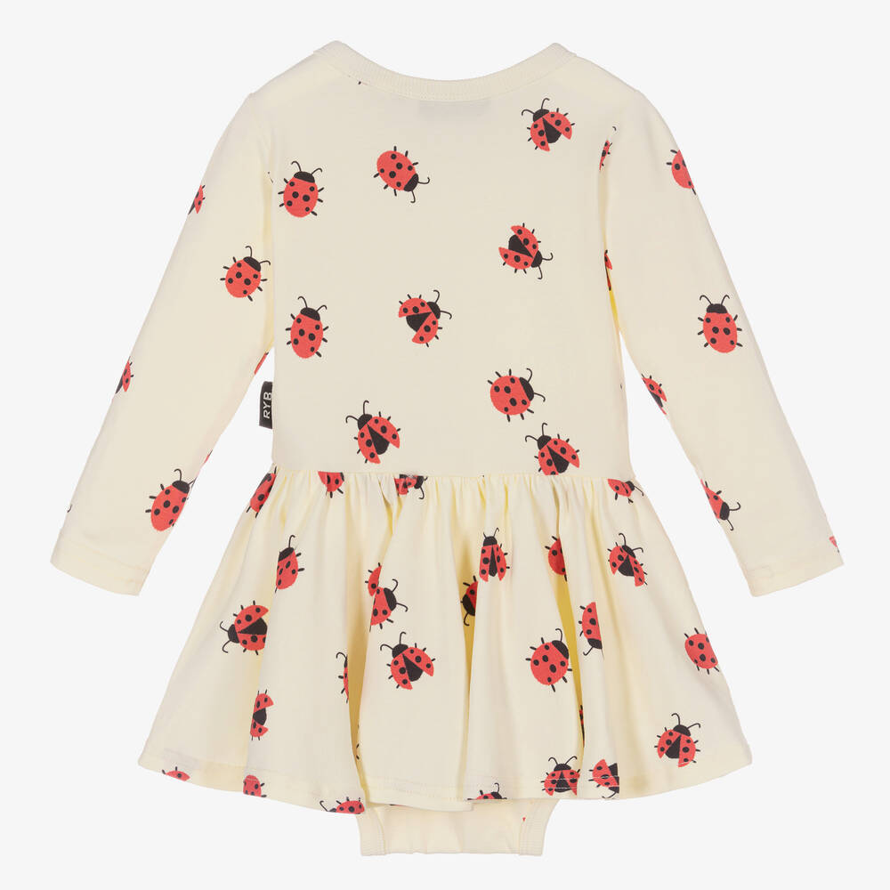 Rock Your Baby-Baby Girls Ivory Ladybug Cotton Dress | Childrensalon Outlet