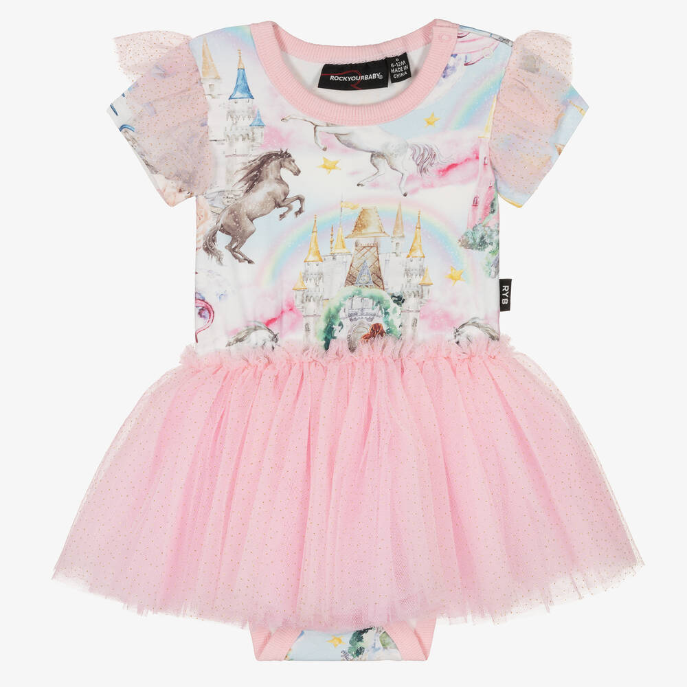 Rock Your Baby - Baby Girls Pink & Blue Fairytale Dress | Childrensalon