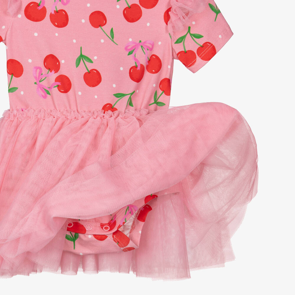 Rock Your Baby-Baby Girls Pink Cherry Jersey & Tulle Dress | Childrensalon Outlet