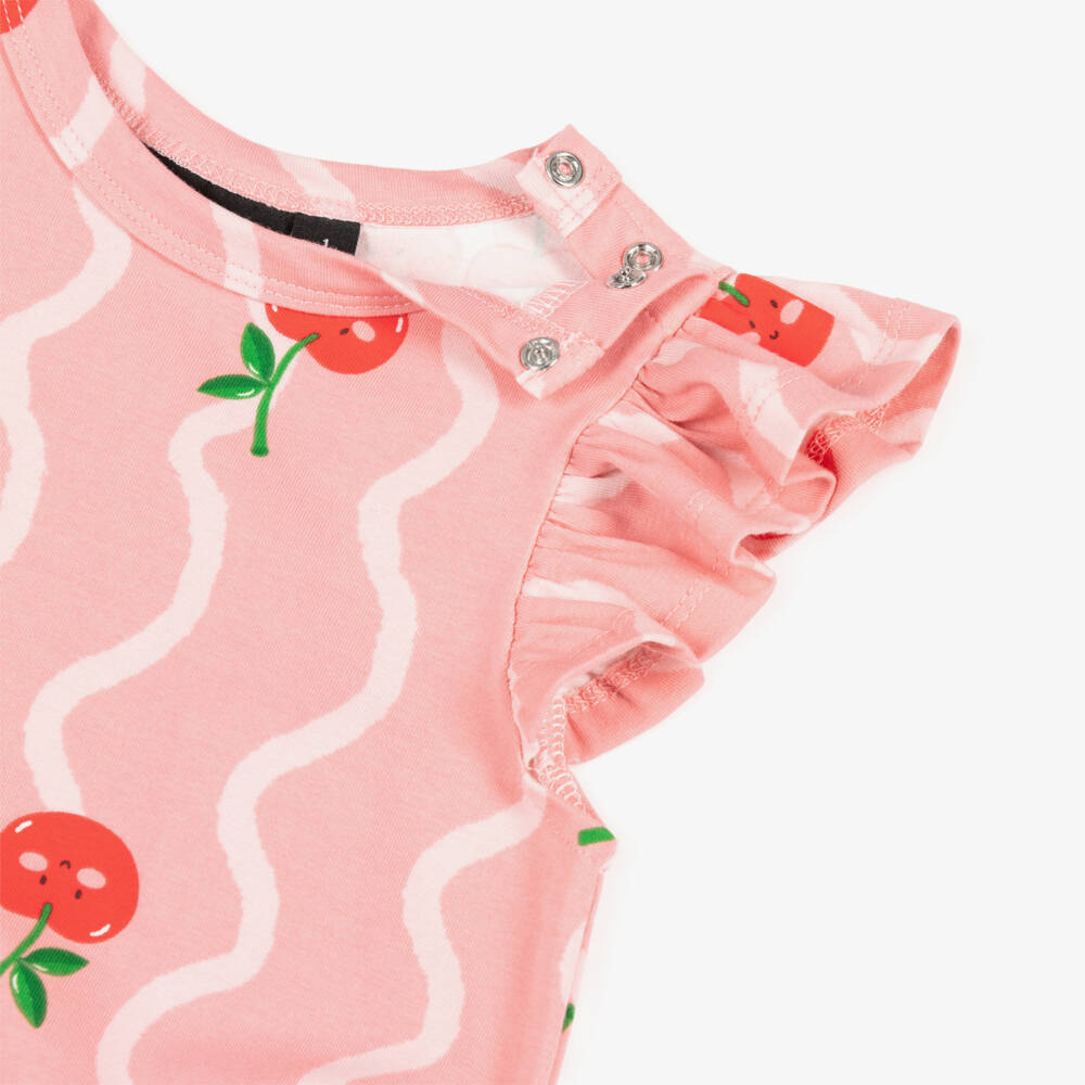 Rock Your Baby-Baby Girls Pink Cherry Print Bodysuit | Childrensalon Outlet