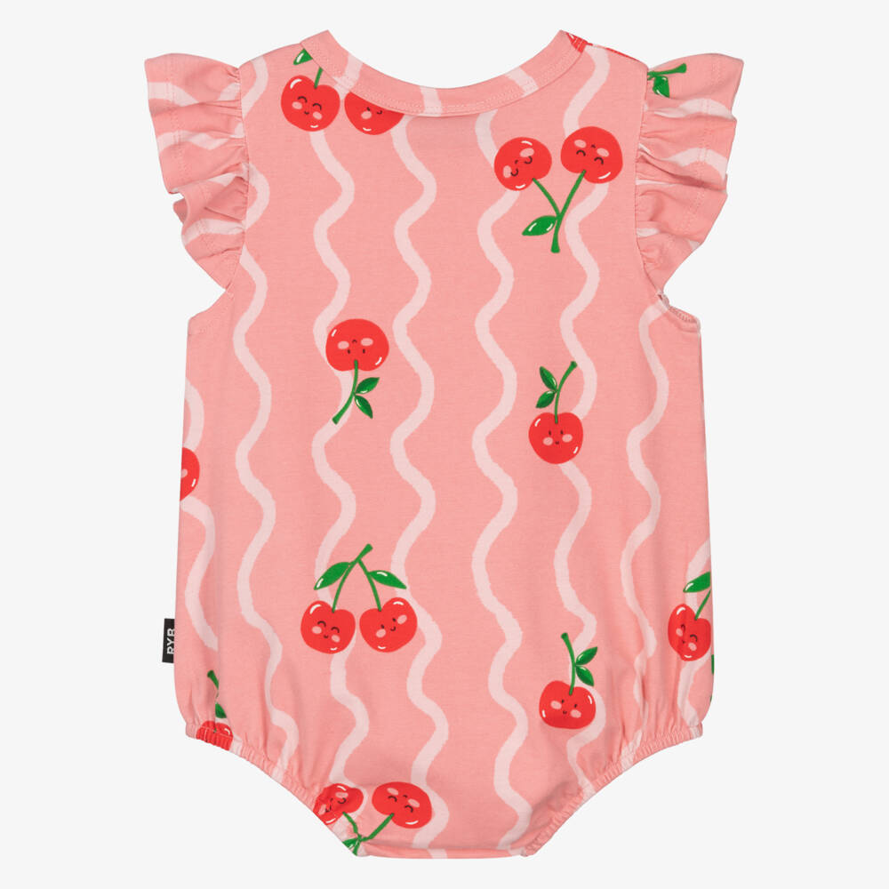 Rock Your Baby-Baby Girls Pink Cherry Print Bodysuit | Childrensalon Outlet