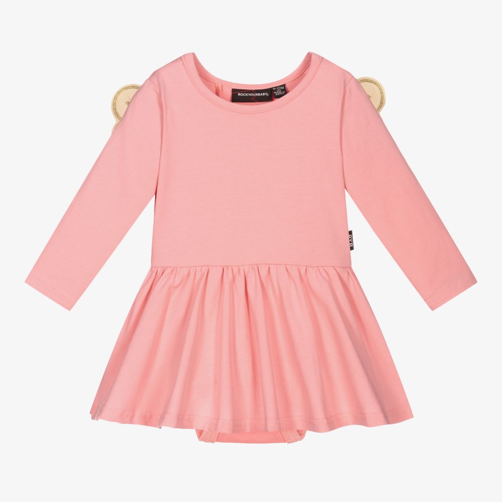 Rock Your Baby - Розовое хлопковое платье для девочек | Childrensalon