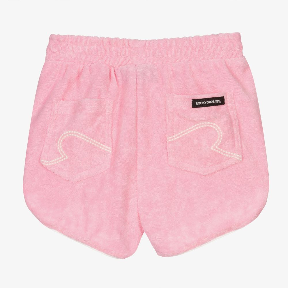 Rock Your Baby-شورت قطن جيرسي لون زهري للمولودات | Childrensalon Outlet