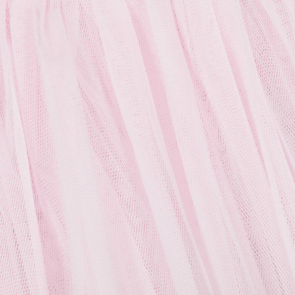 Rock Your Baby-فستان قطن جيرسي وتول لون زهري بطبعة ورود | Childrensalon Outlet