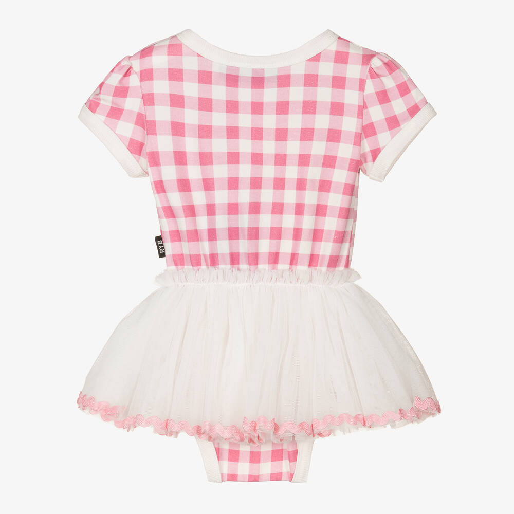 روك يور بيبي-فستان توتو قطن جيرسي وتول لون زهري للمولودات | Childrensalon Outlet