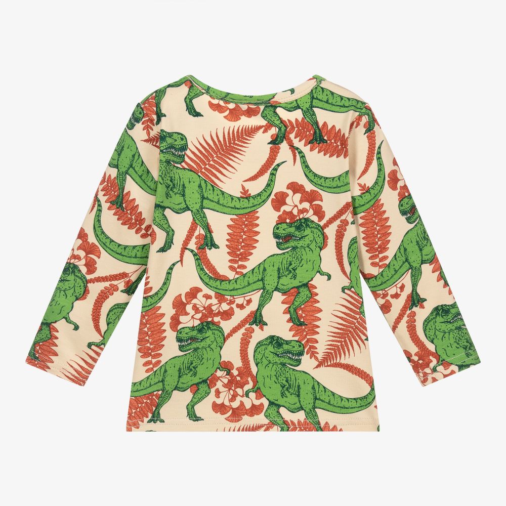 Rock Your Baby-Beige Cotton Dino Baby Top | Childrensalon Outlet