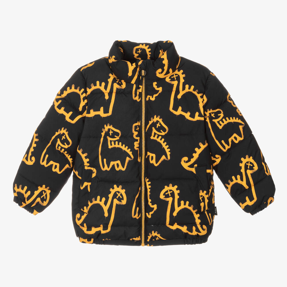 Rock Your Baby - Black Puffer Dino Graffiti Jacket | Childrensalon